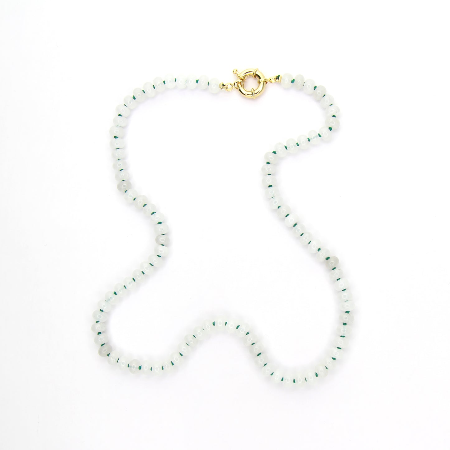 White Jade with Green Necklace