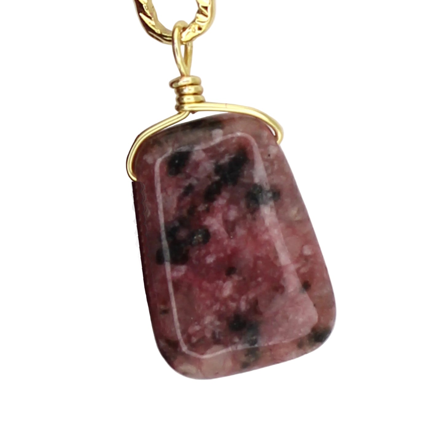 Ruby Kiwi Jasper, Heart Charm, and Burgundy Leather Tassel Bag Charm