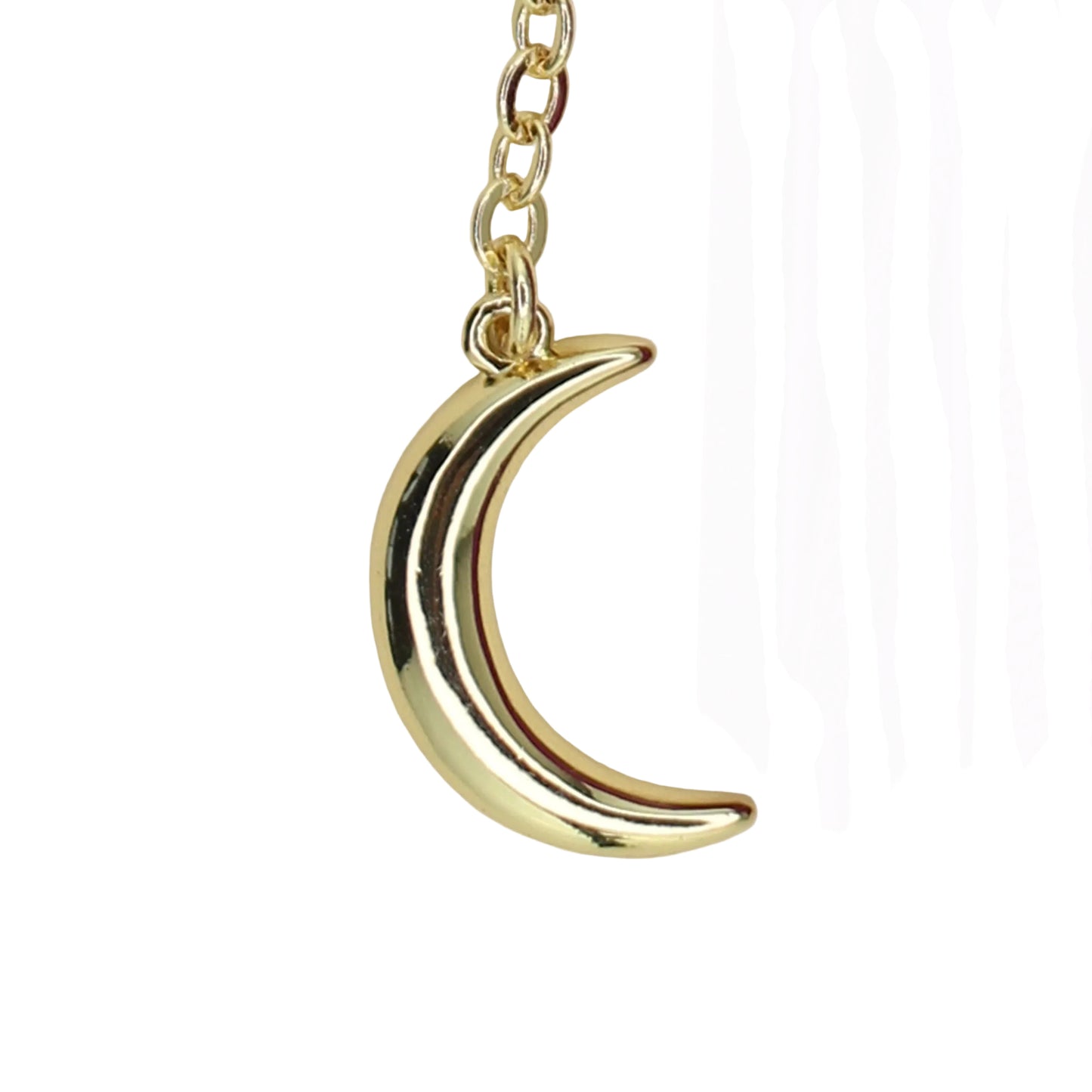 Freshwater Pearl, Moon Charm, and Fuchsia Leather Tassel Bag Charm