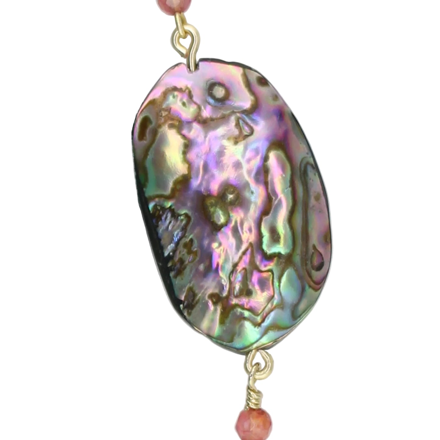 Abalone Shell, Horseshoe Charm and Blue Leather Tassel Bag Charm