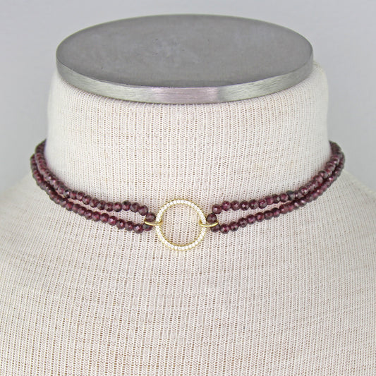 Rhodolite Garnet Choker Necklace