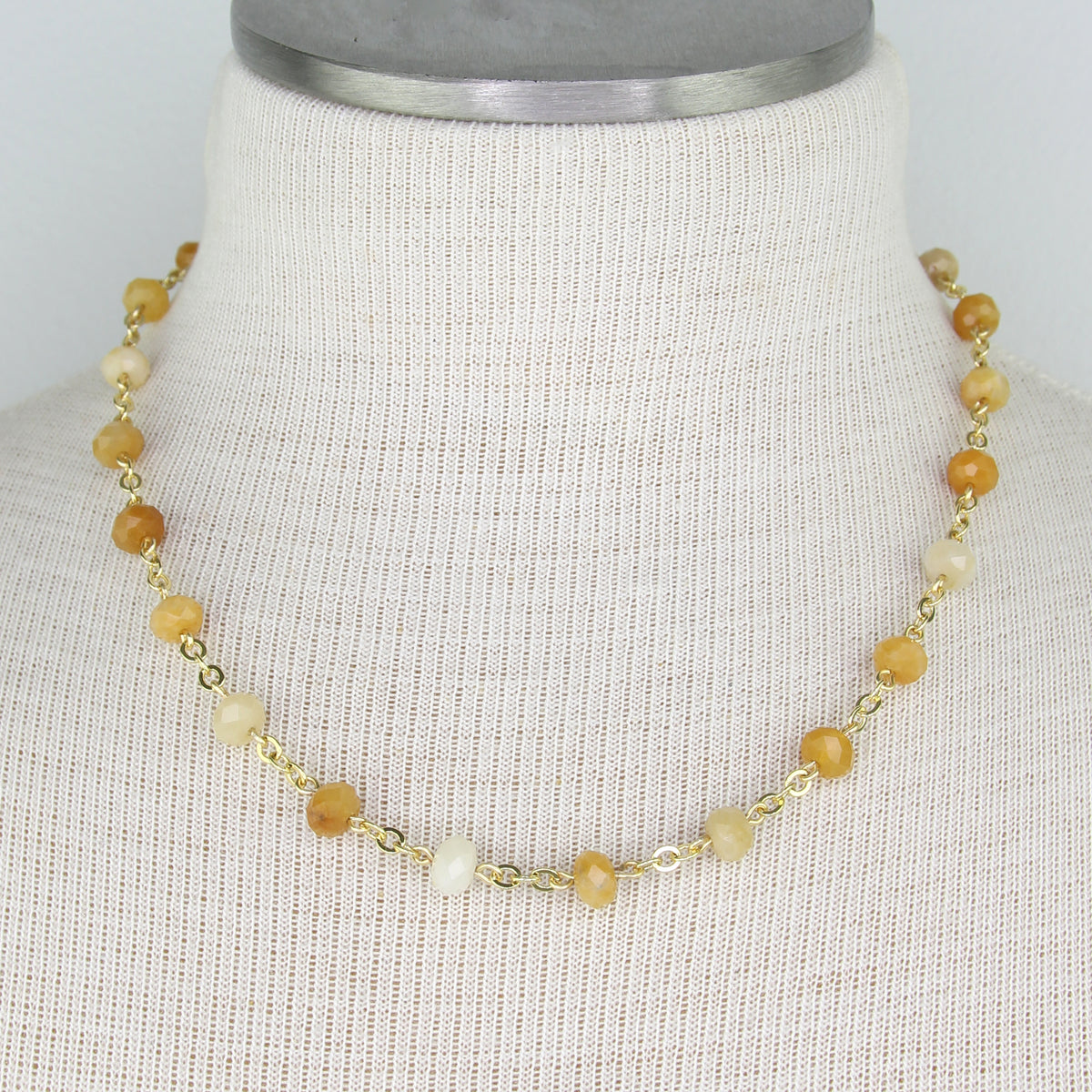 Yellow Jade Link Necklace