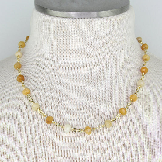 Yellow Jade Link Necklace