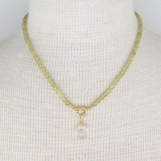 Yellow Apatite Necklace with Lemon Quartz Pendant