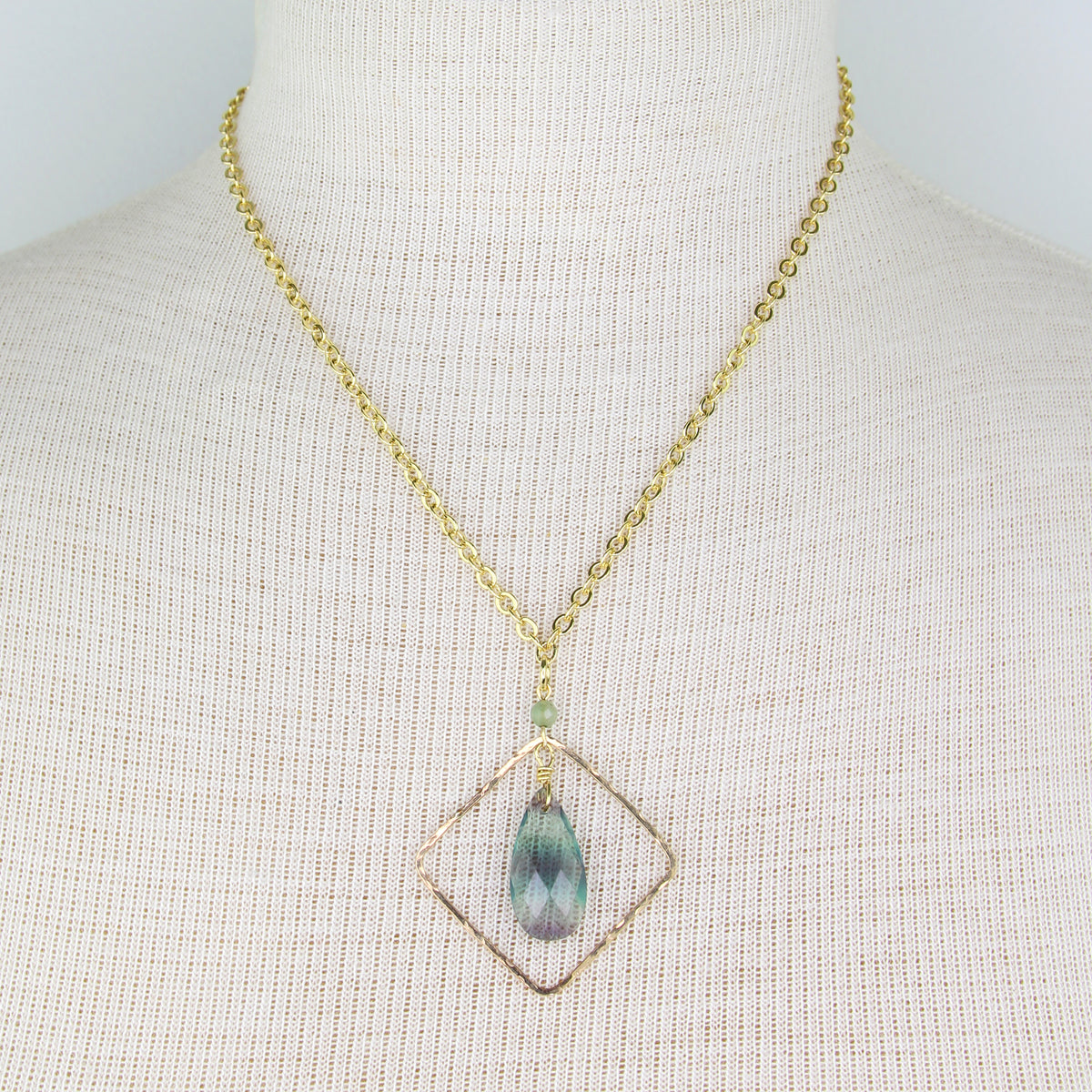 Fluorite on Chain Pendant Necklace