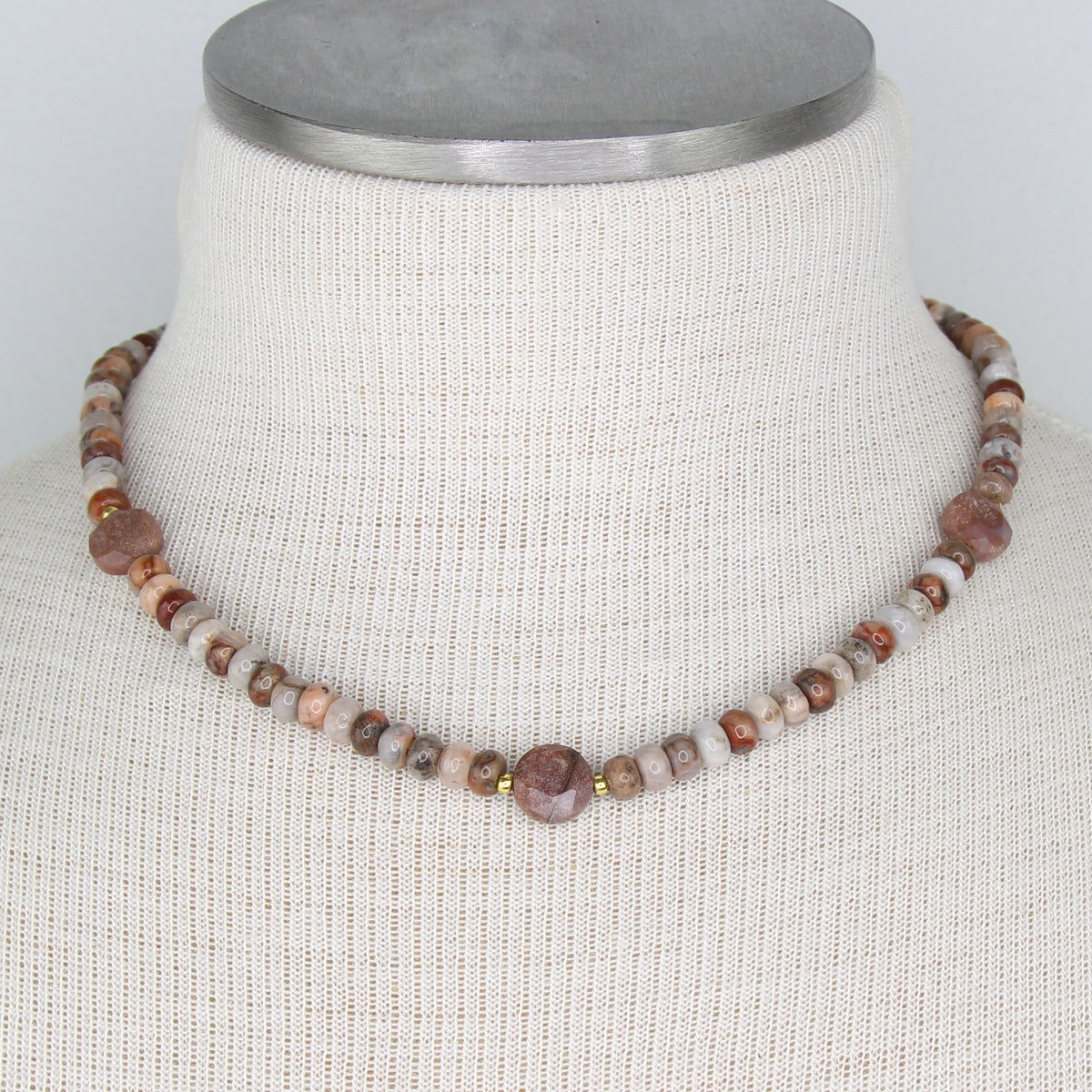 Red Lace Agate and Ocean Jasper Necklace