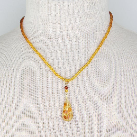 Amber Ombre Pendant Necklace