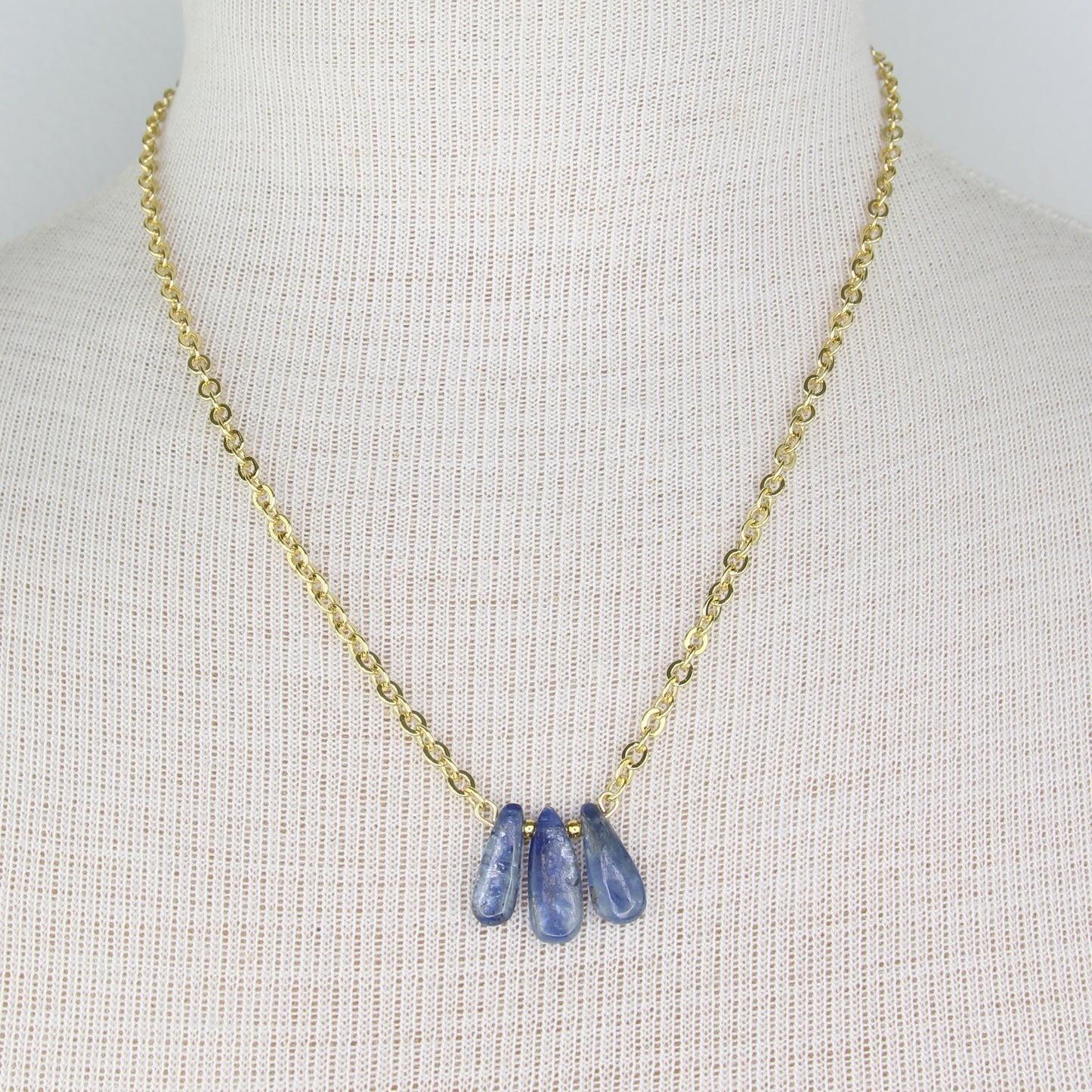 Blue Apatite on Chain Necklace