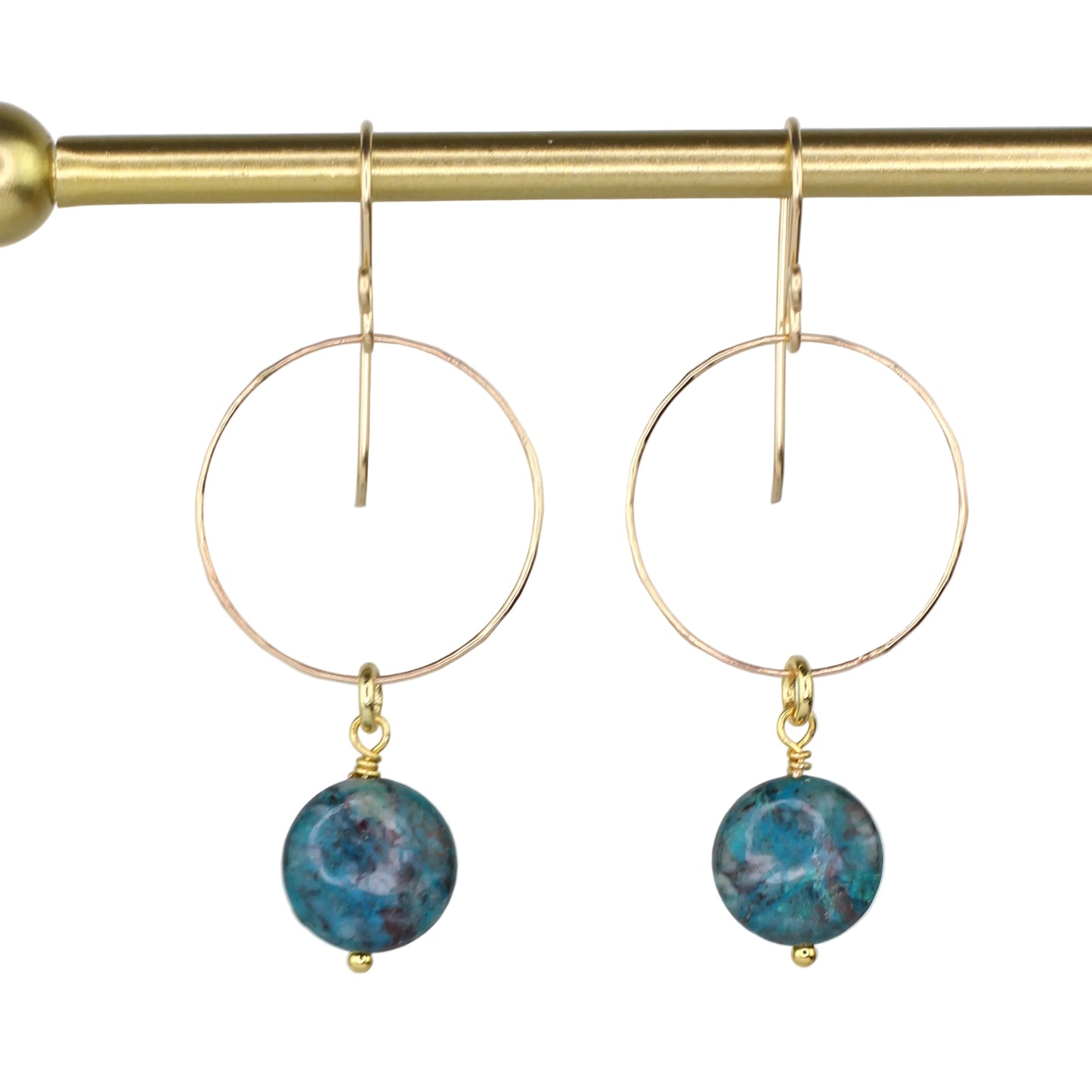 Chrysocolla Hoop Earrings