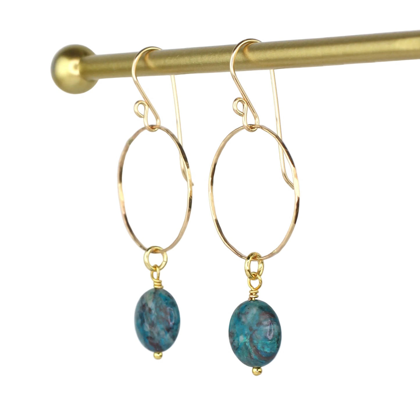 Chrysocolla Hoop Earrings