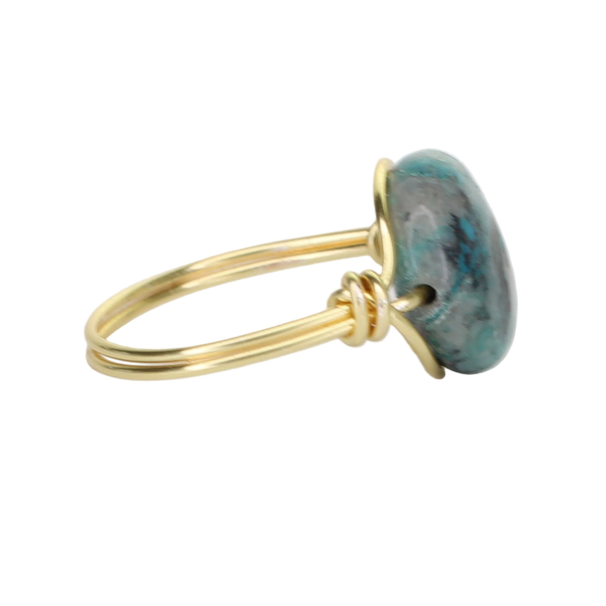 Chrysocolla Solitaire Ring