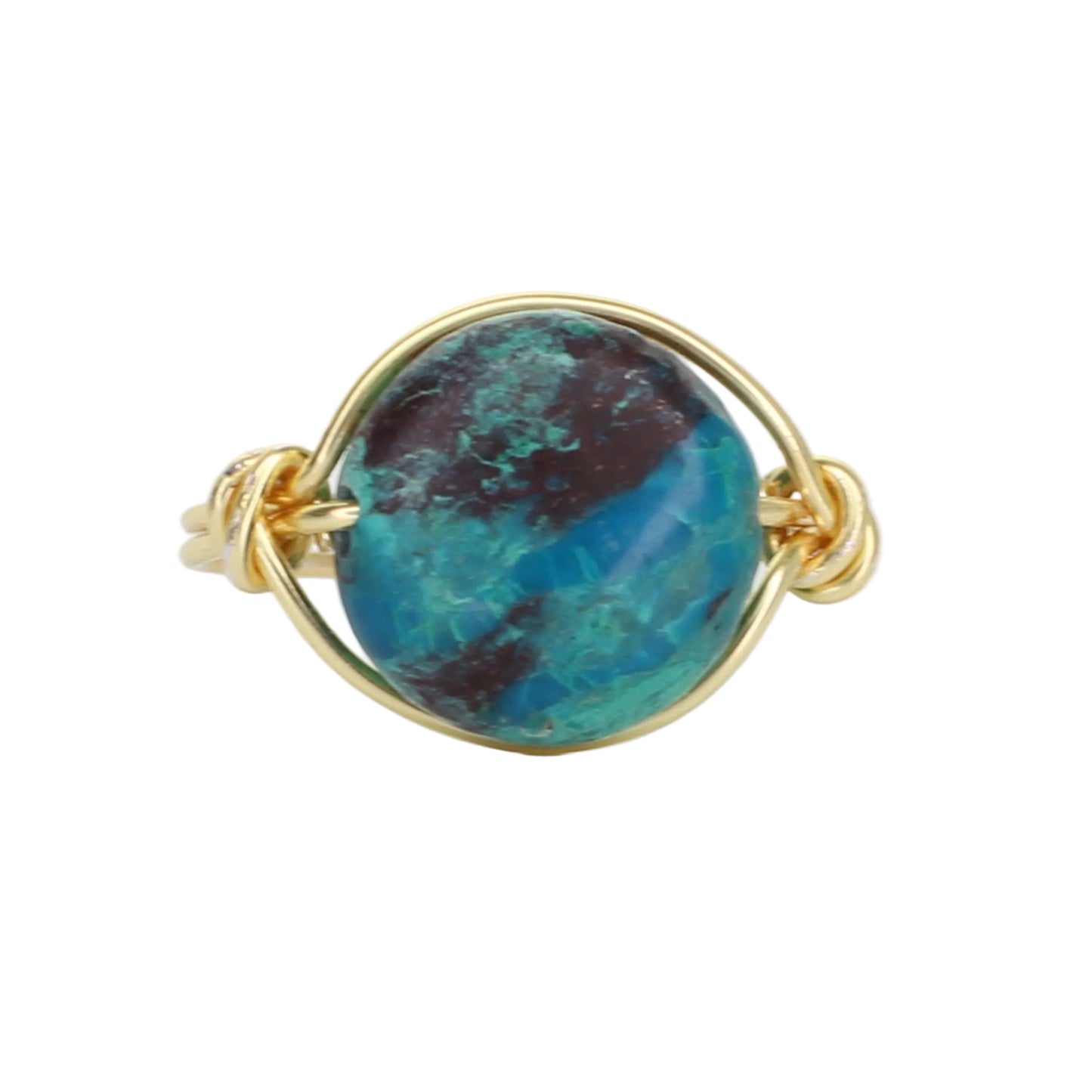 Chrysocolla Solitaire Ring