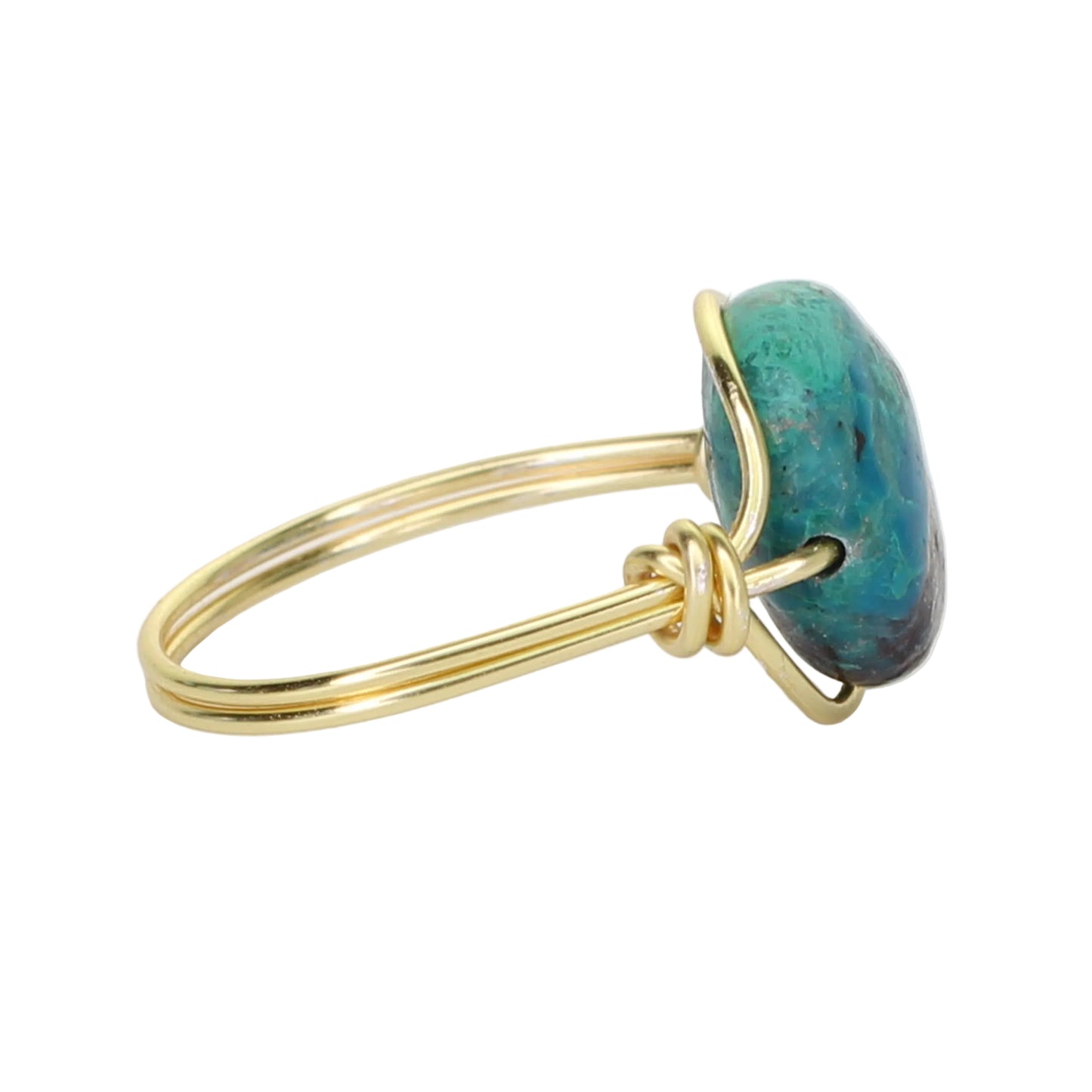 Chrysocolla Solitaire Ring