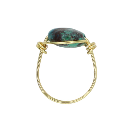 Chrysocolla Solitaire Ring