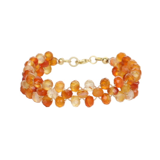 Orange Carnelian Agate Woven Bracelet
