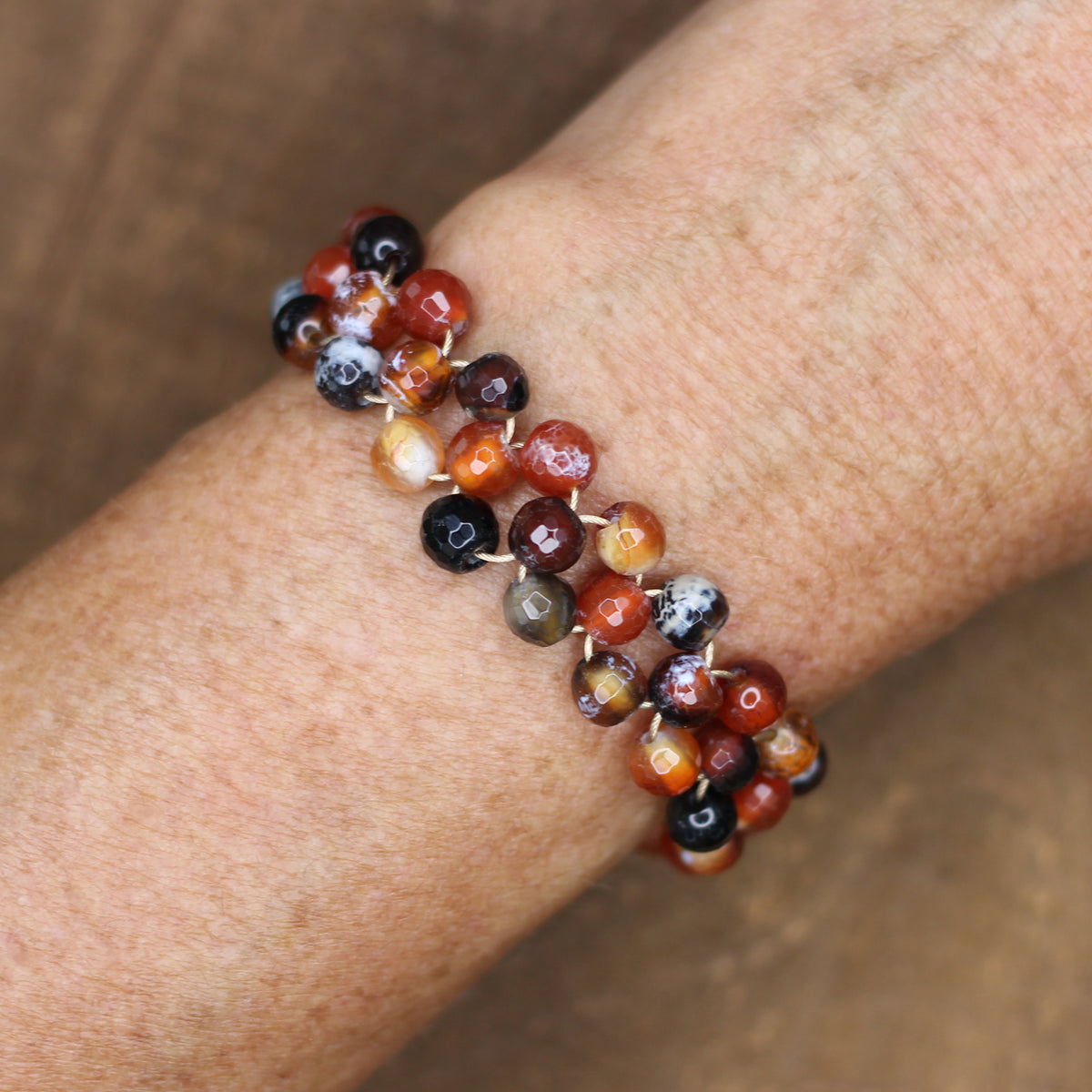 Fire Agate Woven Bracelet