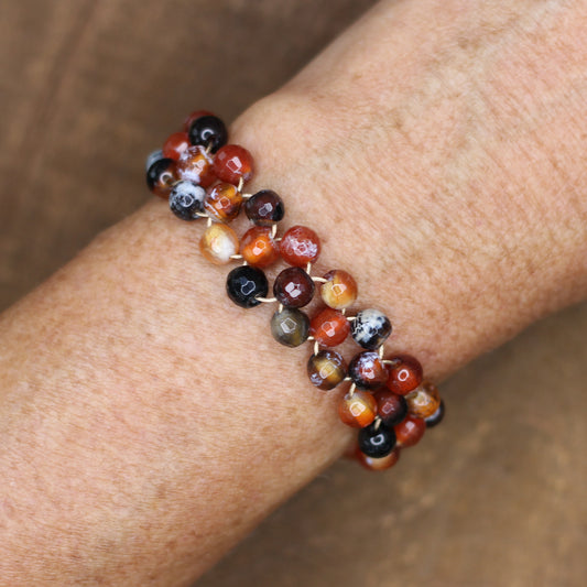 Fire Agate Woven Bracelet