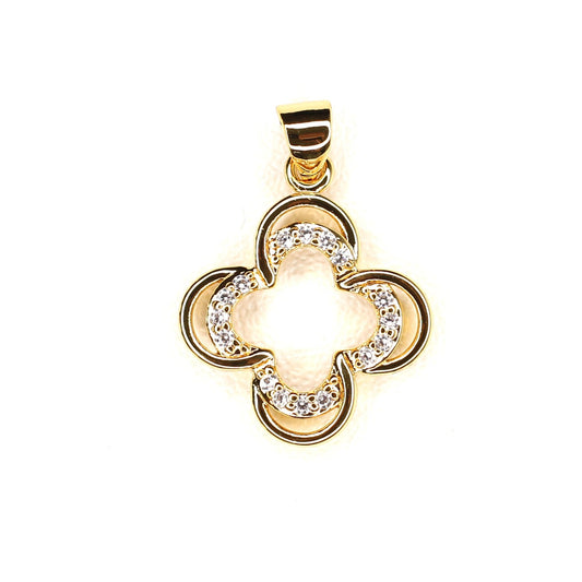 Gold and CZ Clover Charm