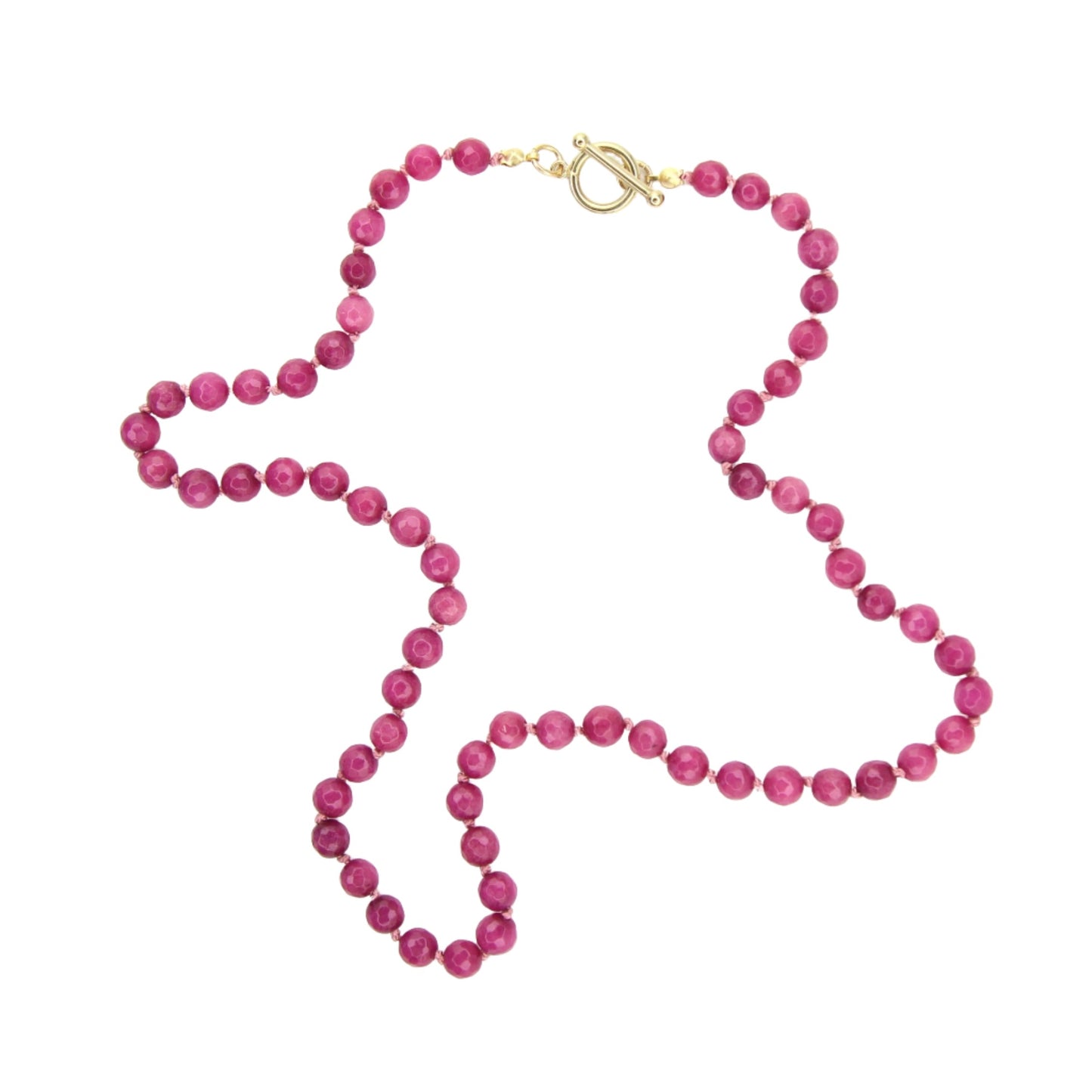 Fuchsia Pink Jade Necklace