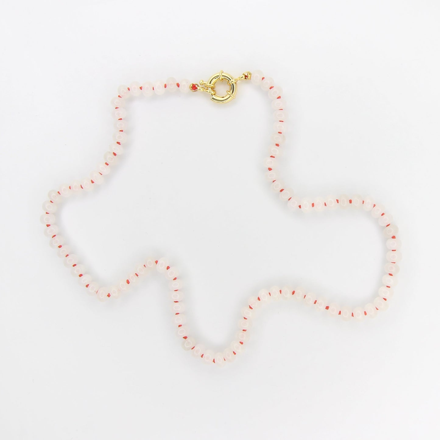 White Jade with Orange Necklace