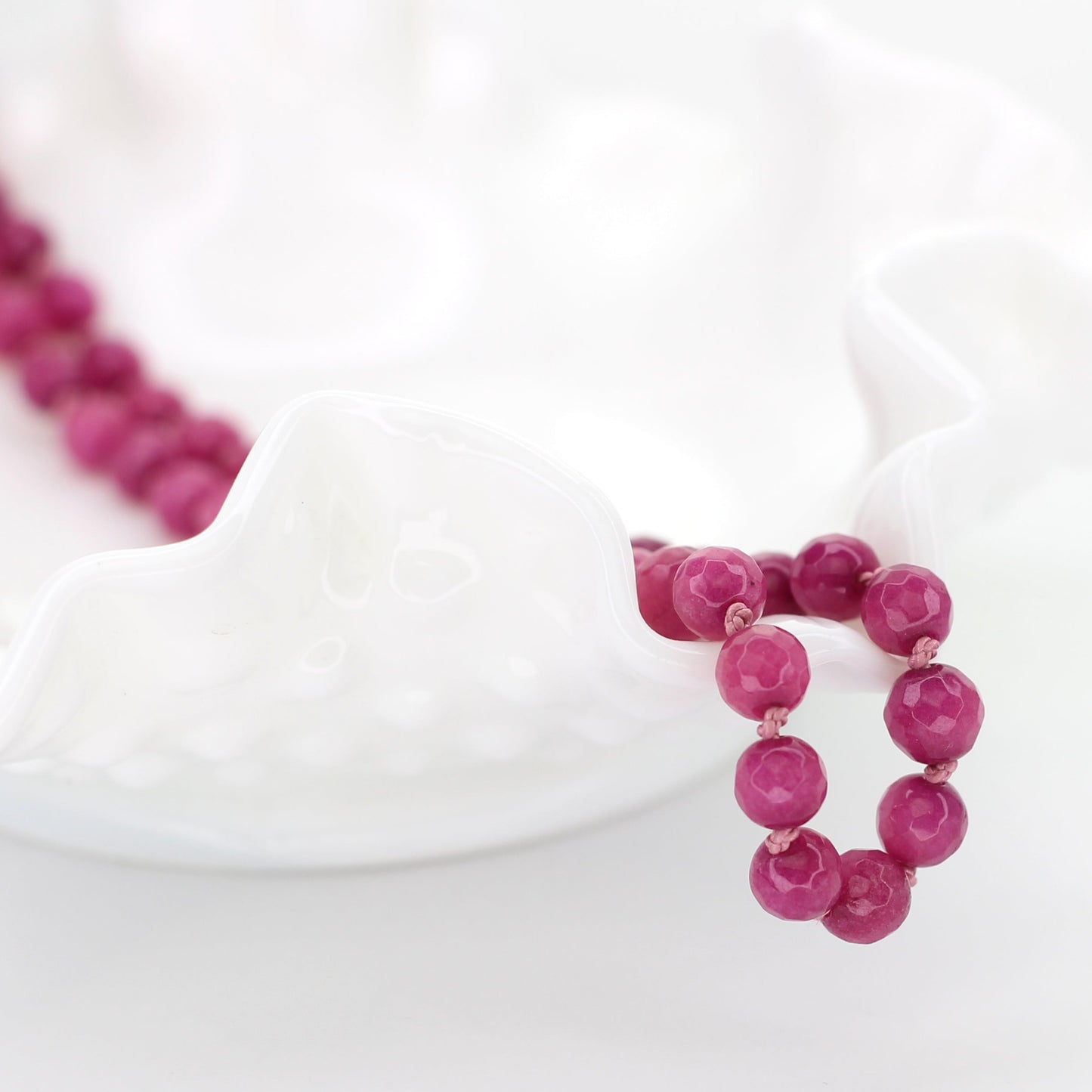 Fuchsia Pink Jade Necklace