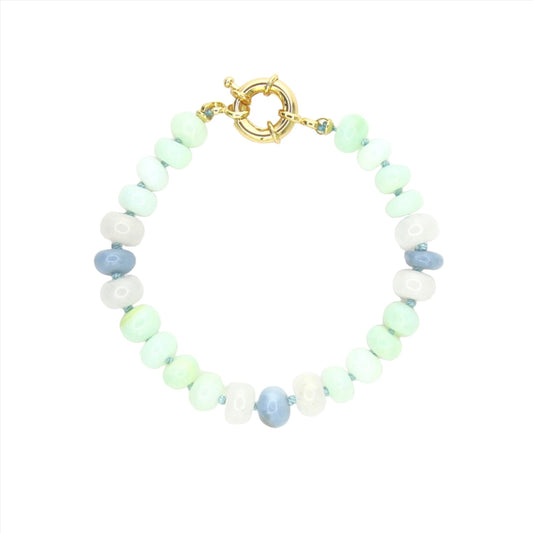 Opal and White Jade Bracelet