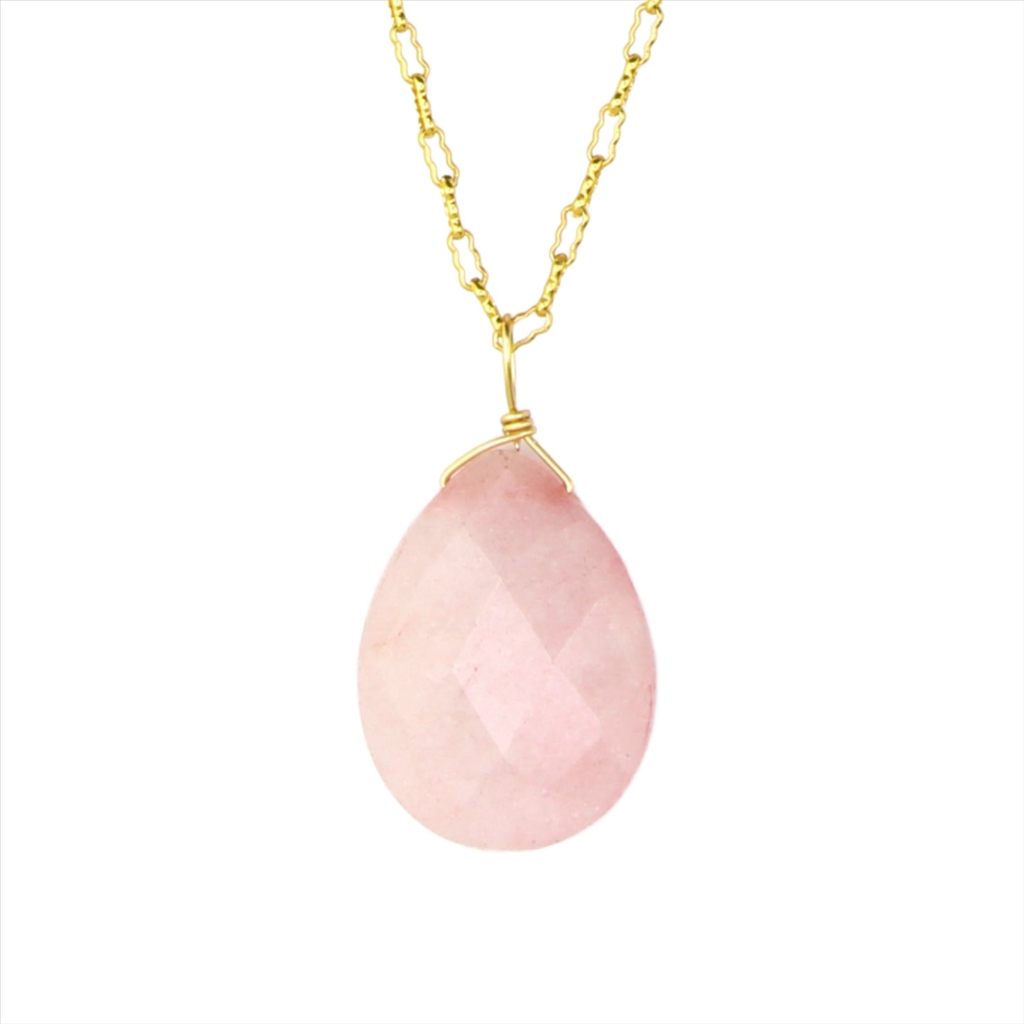 Rose Quartz & Gold Chain Necklace