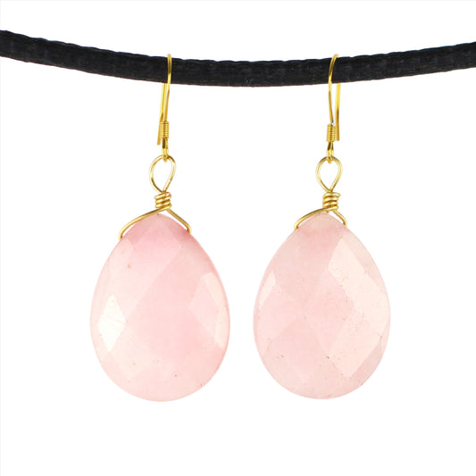 Rose Quartz Teardrop Earrings