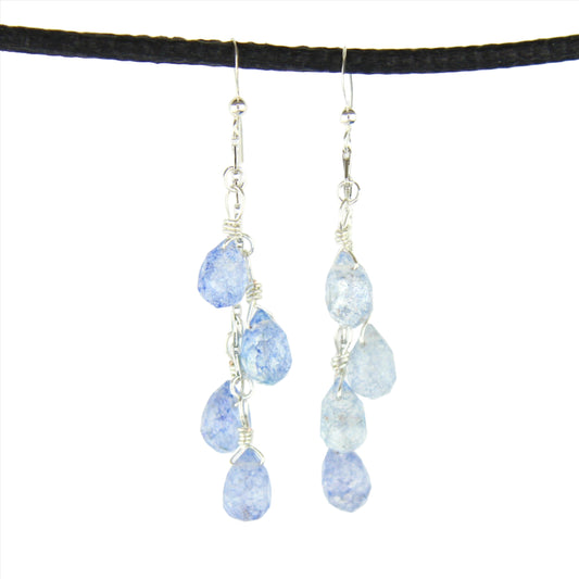 Dumortierite Quartz Earrings