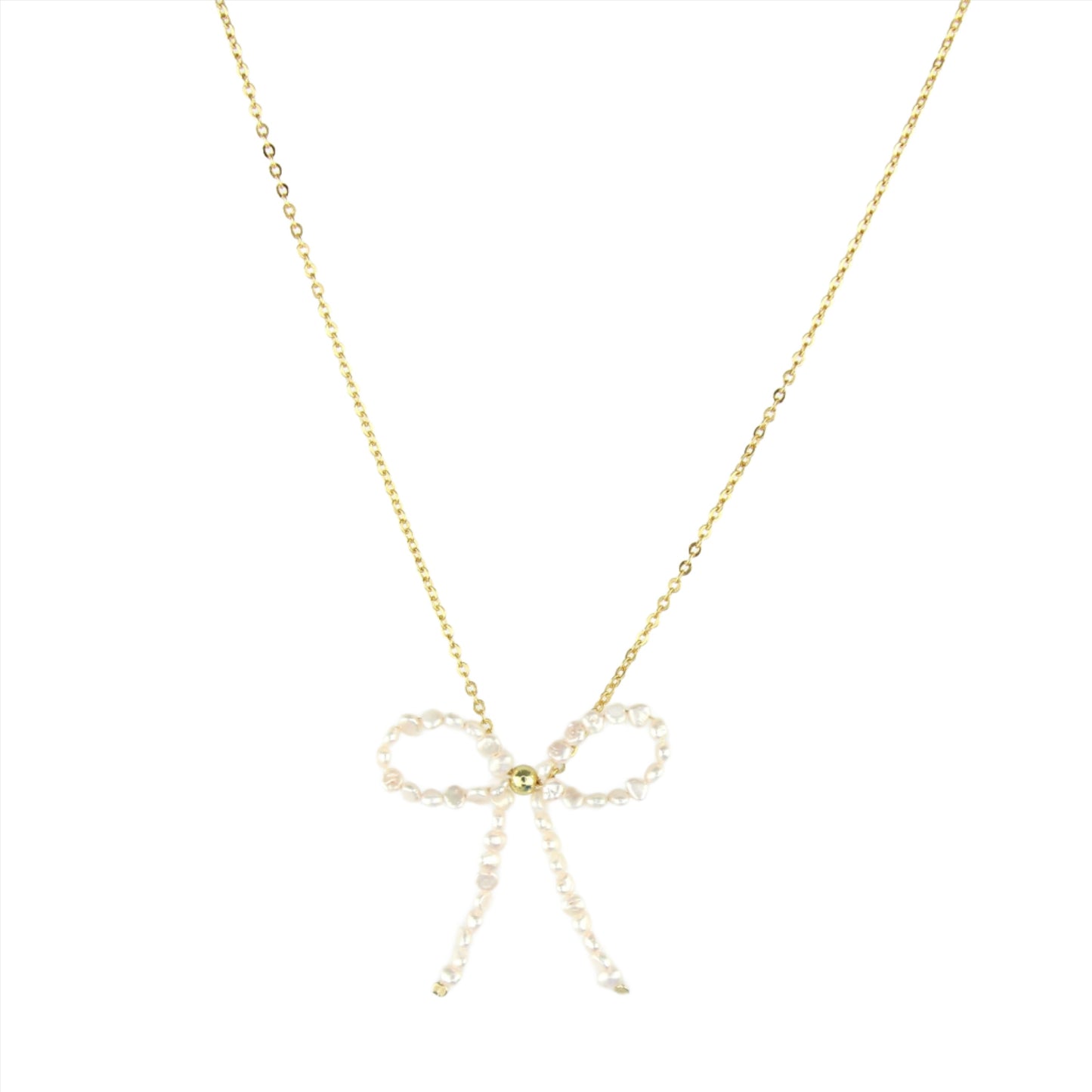 Fresh Water Pearl Bow Necklace