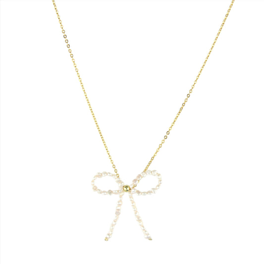 Fresh Water Pearl Bow Necklace