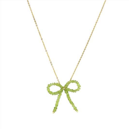 Peridot Bow Necklace