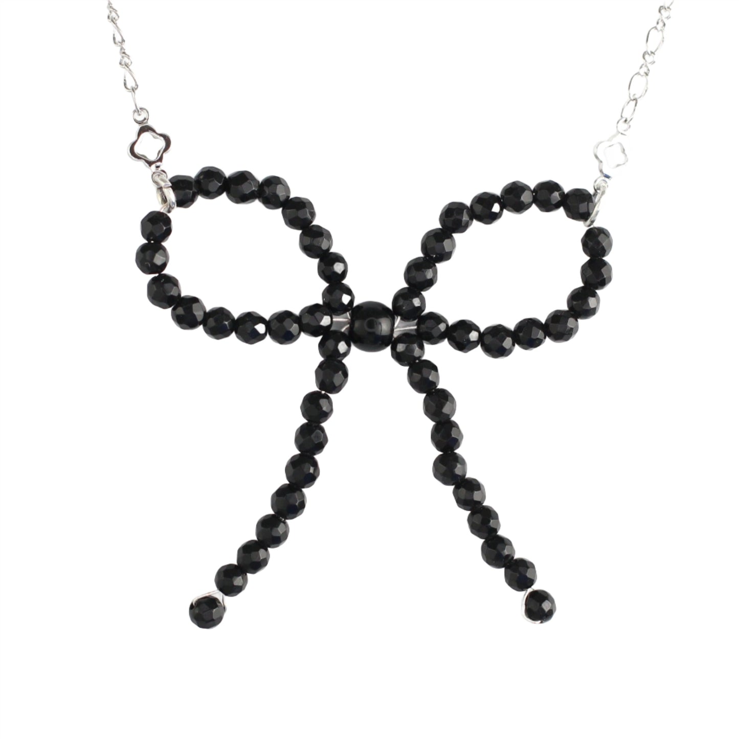 Black Onyx Bow Necklace