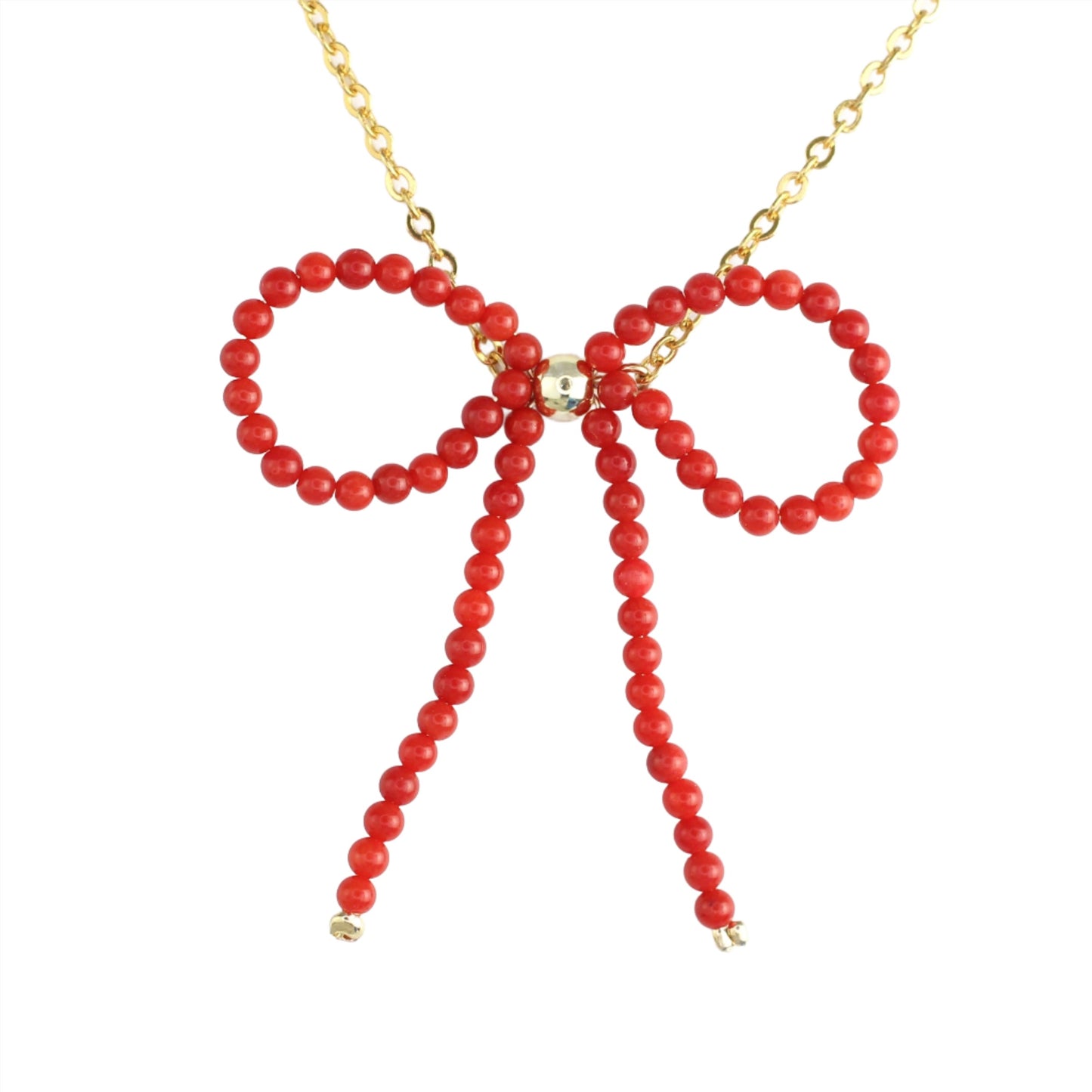 Coral Bow Necklace