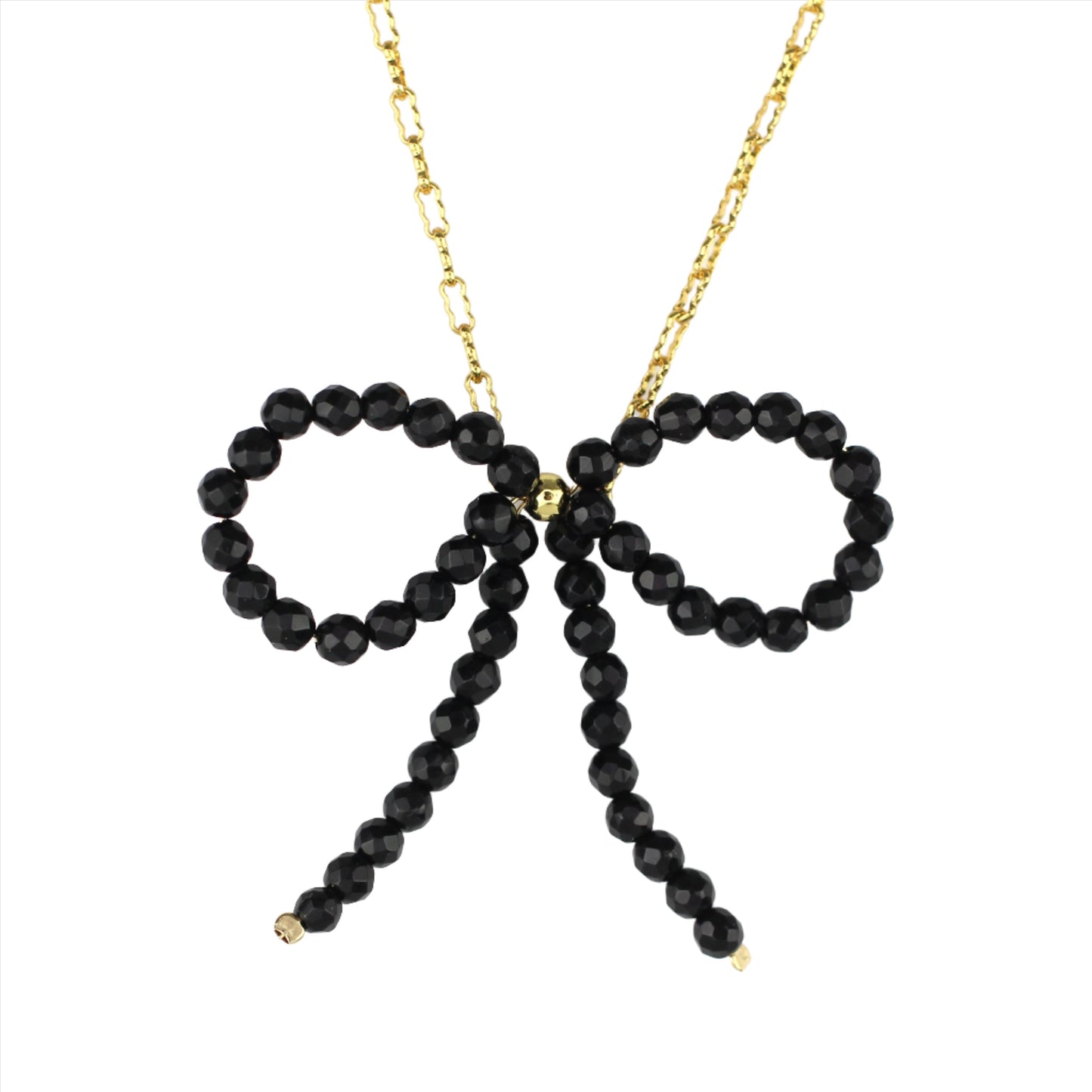 Black Onyx Bow Necklace