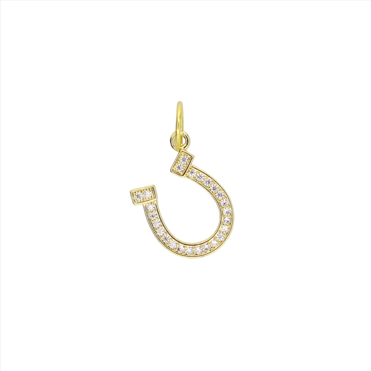 Gold and CZ Hoseshoe Charm