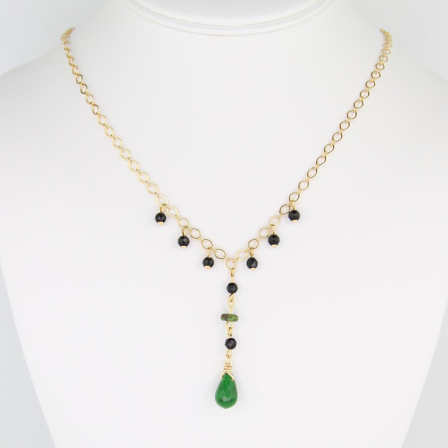 Jade, Black Onyx, & Serpentinite Necklace