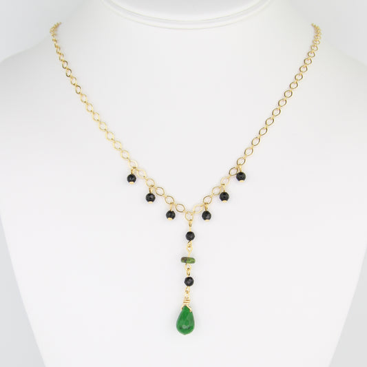 Jade, Onyx, & Serpentinite Necklace