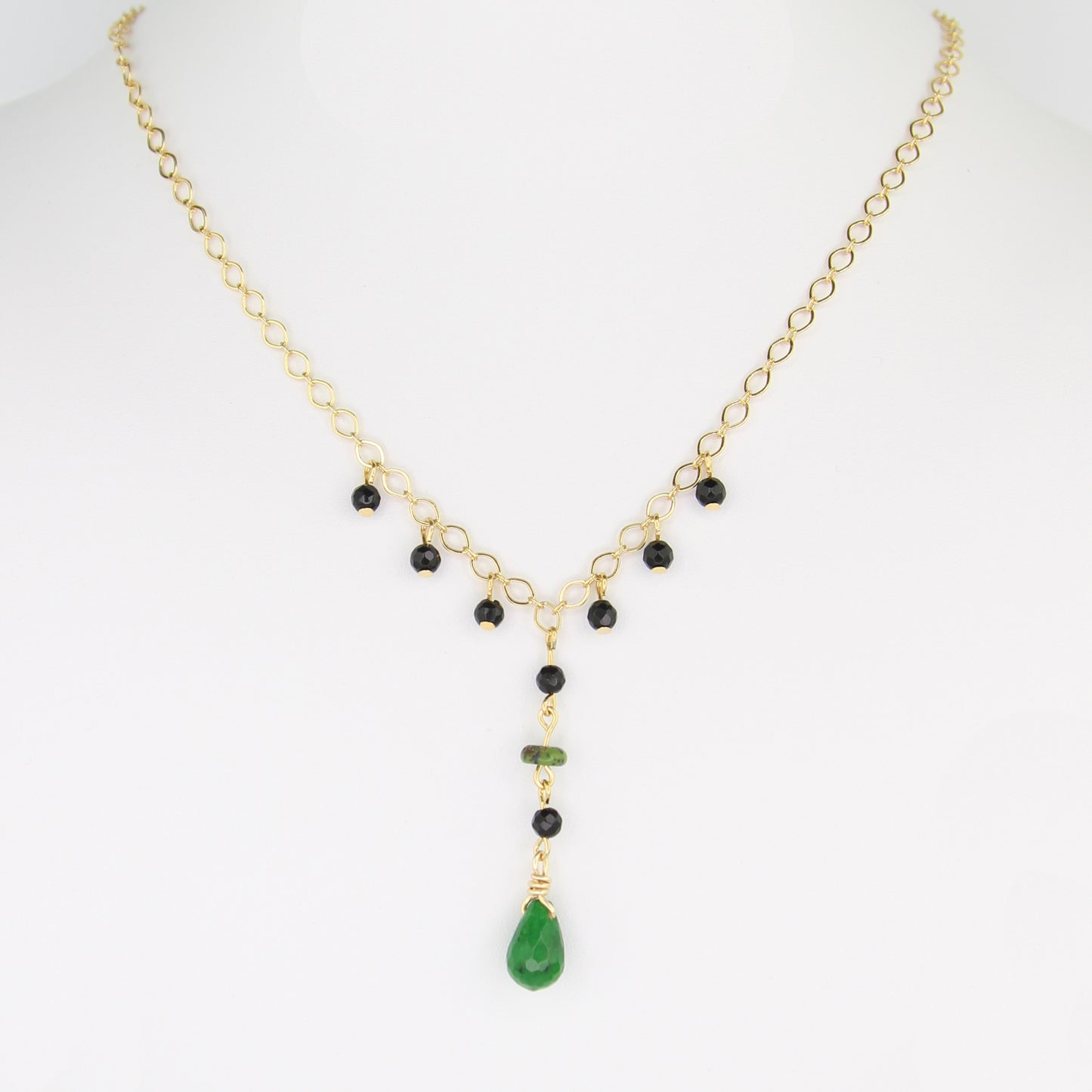 Jade, Onyx, & Serpentinite Necklace