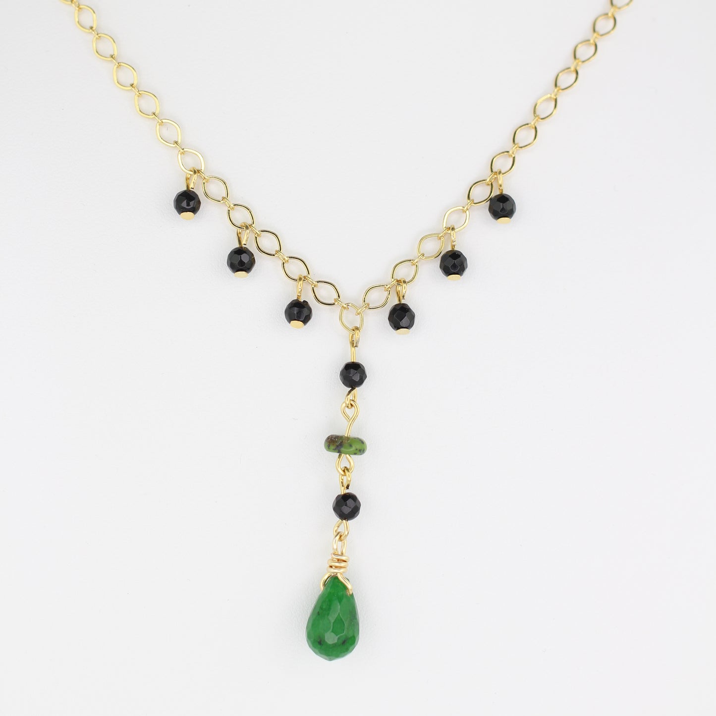 Jade, Black Onyx, & Serpentinite Necklace