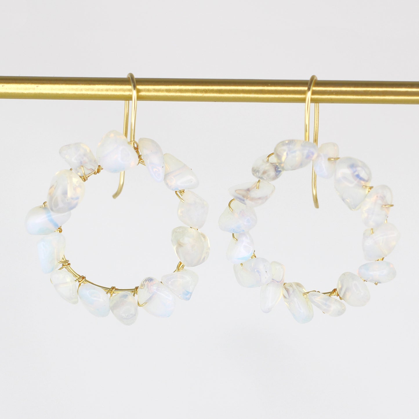 Opal Circle Earrings