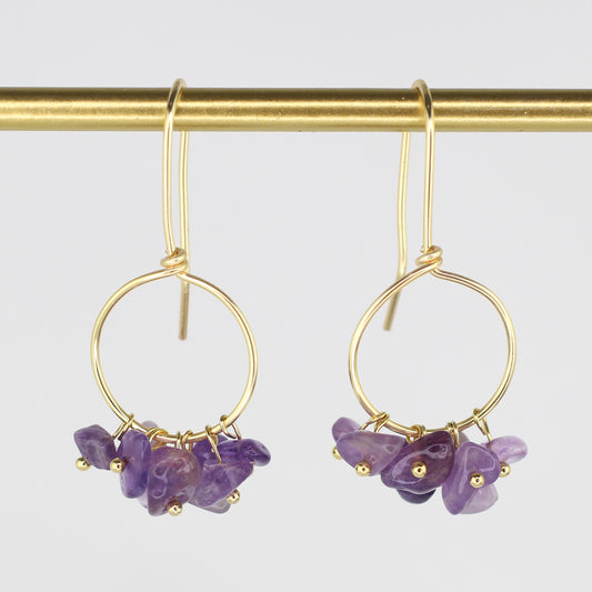 Amethyst Cluster Earrings