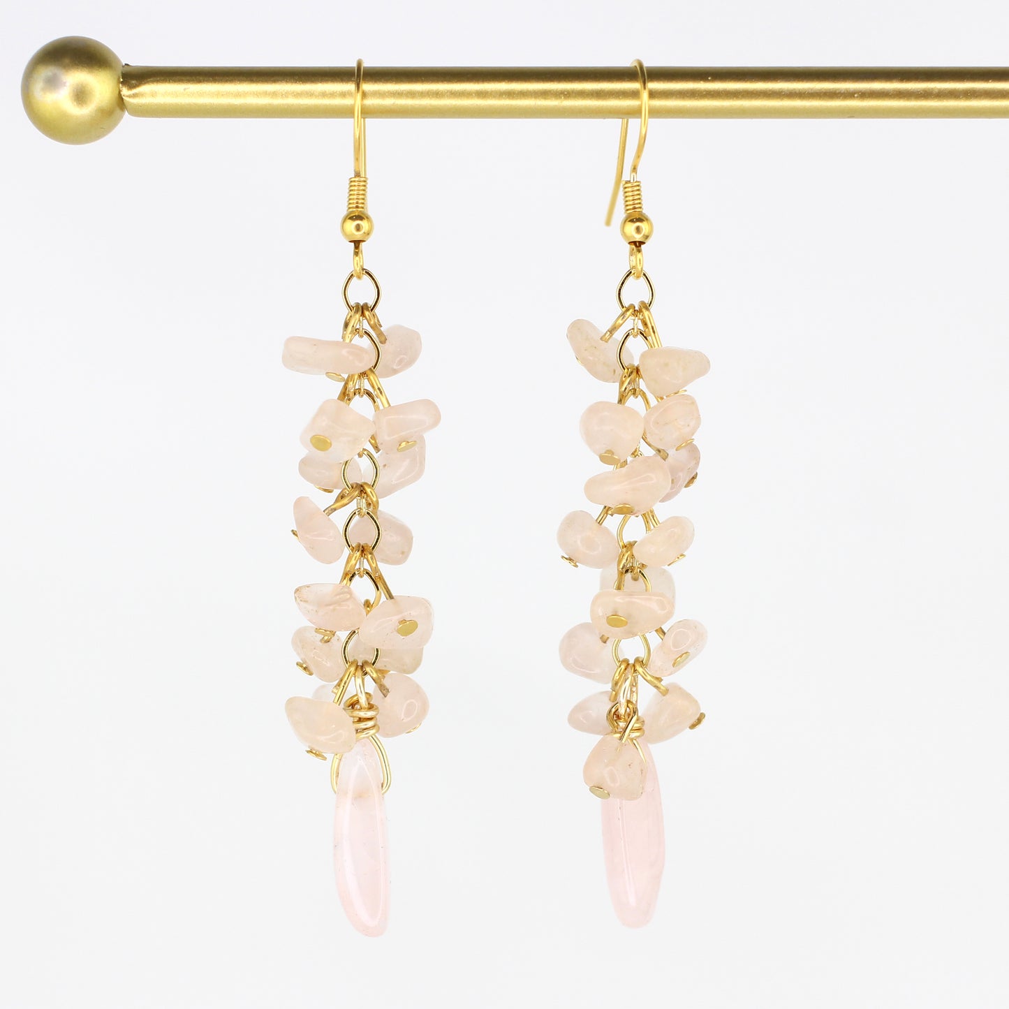 Rose Quartz Cluster Earrings