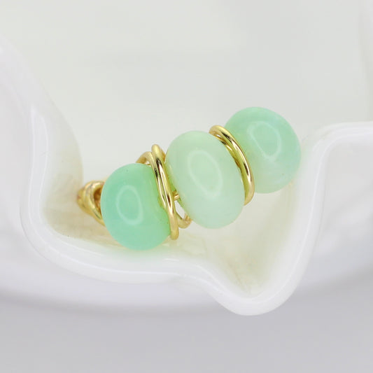 Green Opal Triple Stone Ring