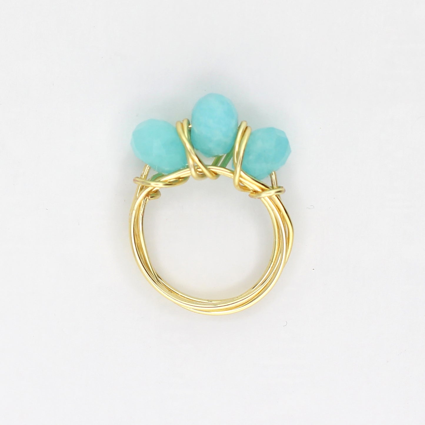 Amazonite Triple Stone Ring