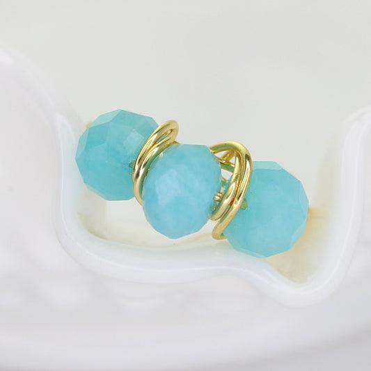 Amazonite Triple Stone Ring