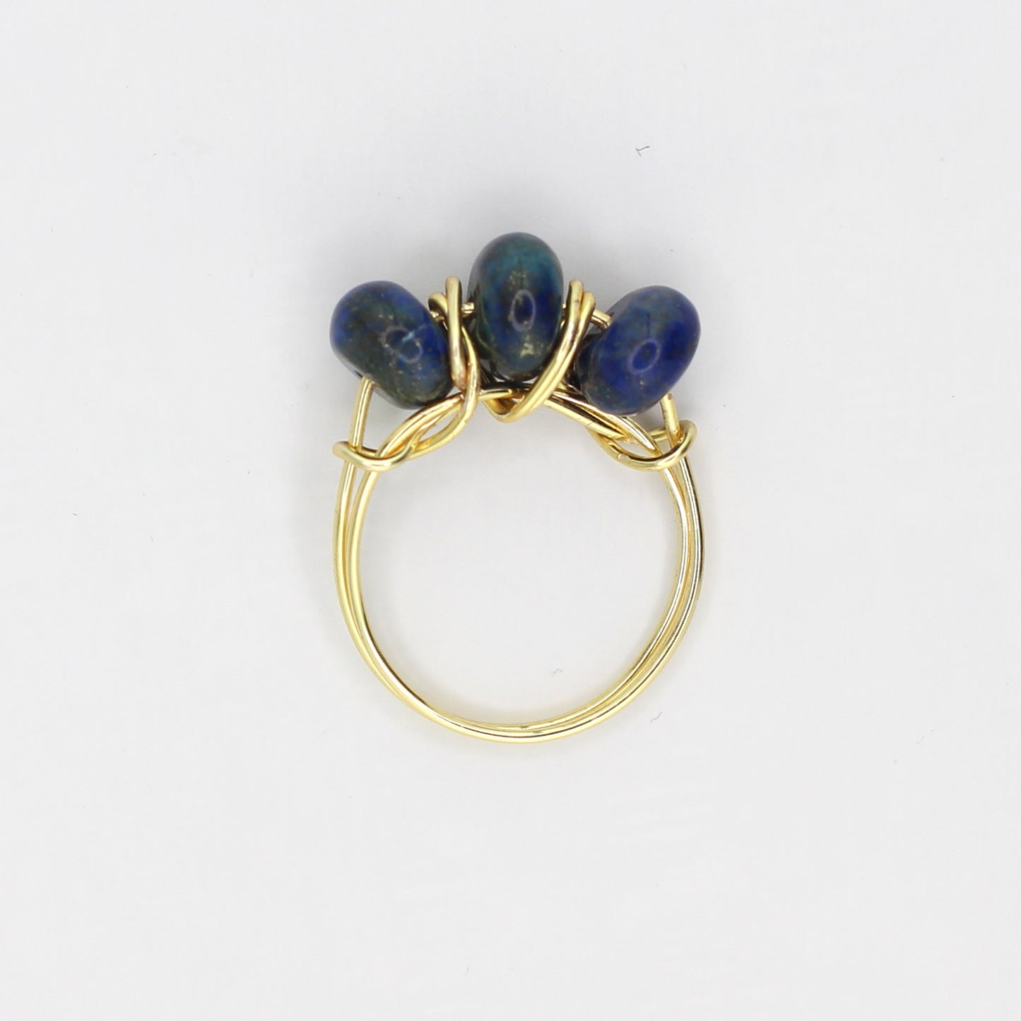 Lapis Lazuli Triple Stone Ring