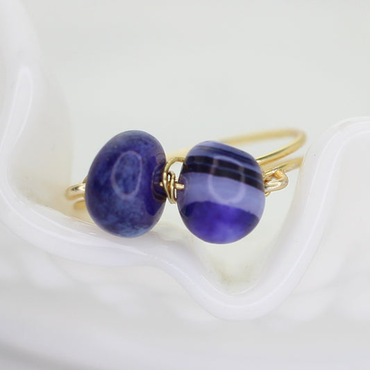 Purple Opal Double Stone Ring