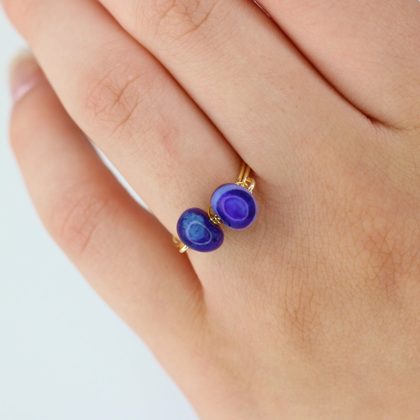 Purple Opal Double Stone Ring