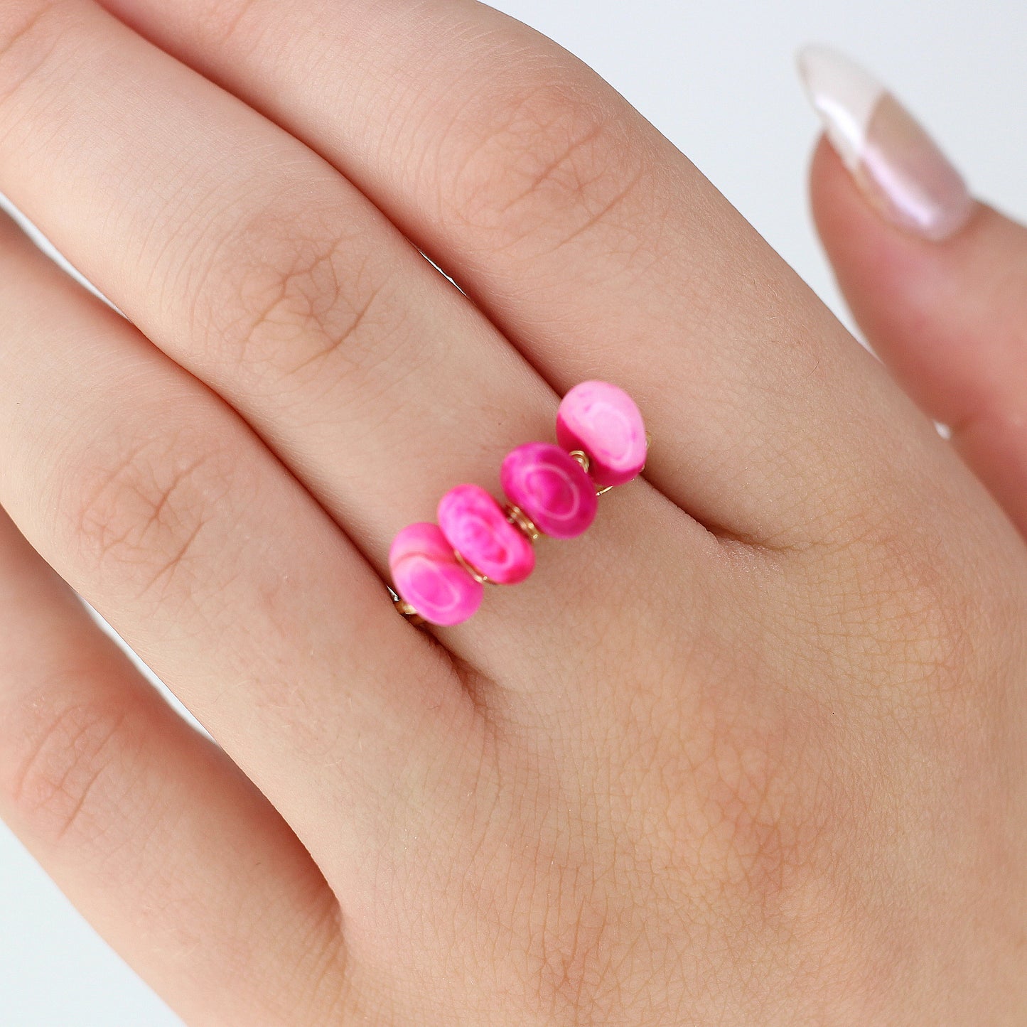 Pink Opal Four Stone Ring